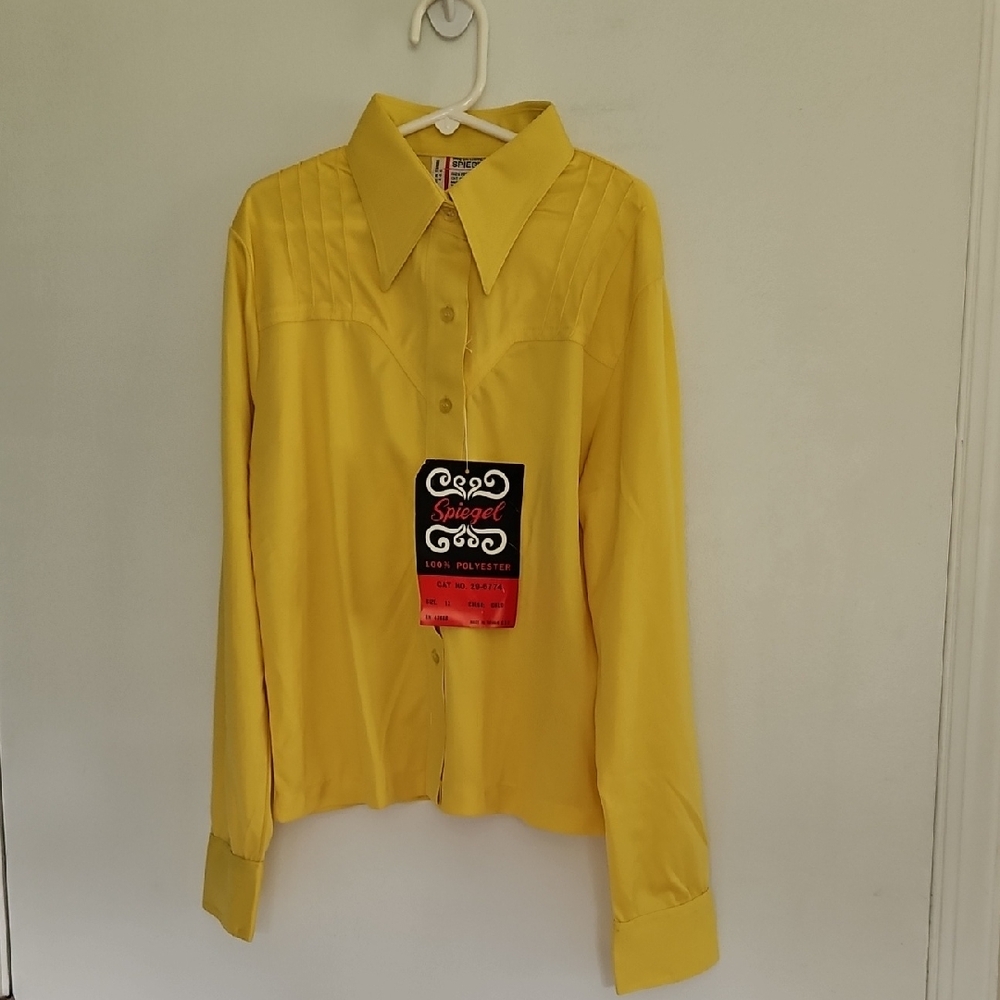 NWT Vintage Spiegel Polyester Button Down Shirt Childs Size 12